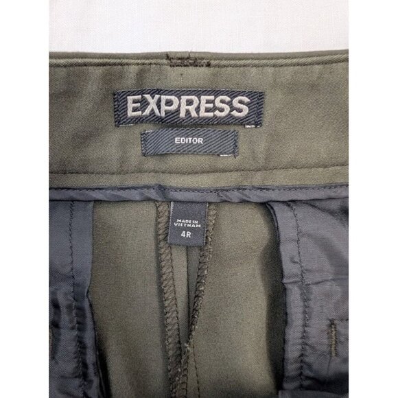 Express Editor pants dark green women's size 4R straight leg mid rise L6 - Picture 5 of 9